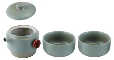 Image de Kit de préparation de café pour voyage, comprenant 2 tasses et une pochette de rangement