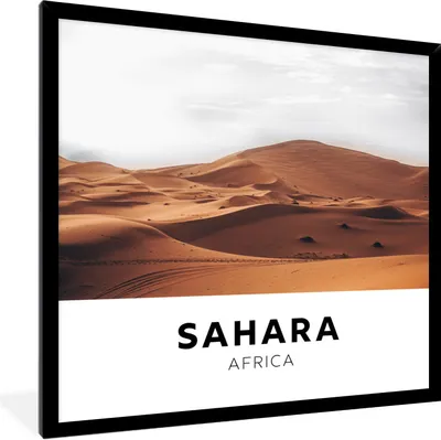Produktbild von MuchoWow® Gerahmtes Poster Afrika - Sand - Natur 40x40 cm - Poster mit Schwarzem Bilderrahmen Wandposter Rahmen Foto Bilder - Mit Rahmen - Wanddekoration Schlafzimmer