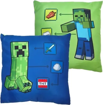 Produktbild von Gamer Minecraft Creeper Zombie Kissen Dekokissen 40x40 cm