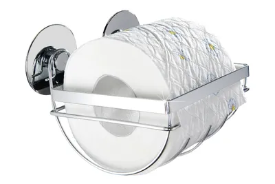 Produktbild von WENKO Toiletten Papier Halter Klo Rollen WC Edelstahl selbstklebend ohne bohren