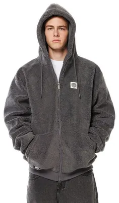 Obrázek produktu pro Pánská bunda Mass Denim Patch Teddy Hoody Zip Jacket grey - L