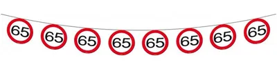 Produktbild von 65. Geburtstag Verkehrsschild Wimpelkette
