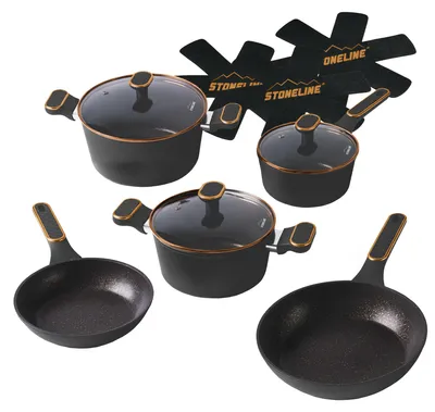 Produktbild von STONELINE® Kochgeschirr-Set 11-teilig 18/20/24 Roségold | mit Deckeln