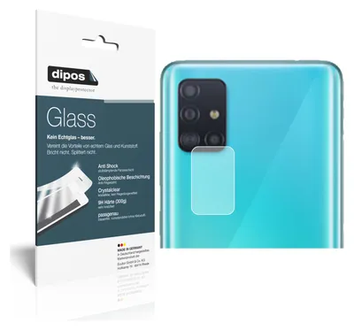 Produktbild von 2x Schutzfolie für Samsung Galaxy A71 Kameralinse - Anti-Shock 9H Folie dipos Glass Kunststoffglas