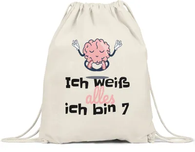 Produktbild von Ich Weiß Alles Ich Bin 7 Turnbeutel Gymsack Geschenkidee 7. Geburtstag Humorvoll Sarkastisch