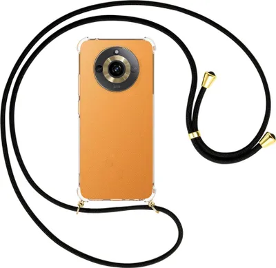 Produktbild von Handykette Backcover-Schutzhülle mit Band (Metall goldfarben) für Realme 11 5G (6.72'') - schwarz