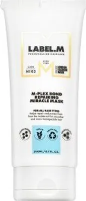 A white tube of hair mask with product information and branding.