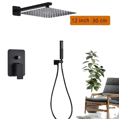 Immagine prodotto di Set doccia, design a parete, soffione a pioggia, 2 vie da 12 pollici