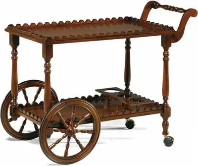 Produktbild von Casa Padrino Luxus Barock Servierwagen Braun 91 x 44 x H. 71 cm - Edler Massivholz Trolley - Barock Gastronomie Accessoires