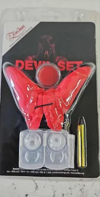 Produktbild von Teufel Set mit Kontaktlinsen Teufel Hörner Gesichtsfarbe und Zahnschwarz Rot