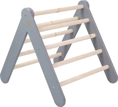 Produktbild von MEOWBABY Kletterdreieck - Indoor Klettergerüst für Kinder, Baby Dreieck Spielgeräte, Montessori Klettergerät, Kleinkinder Pikler-Dreieck, Grau