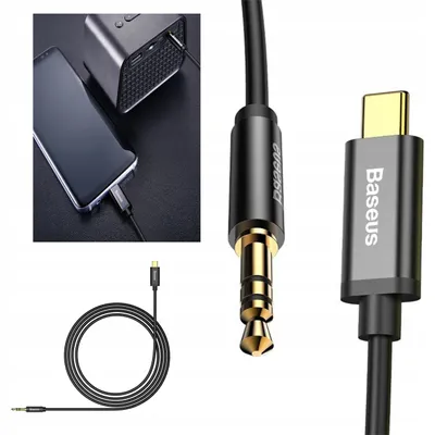 Produktbild von Baseus USB-C auf 3,5mm Klinke Audiokabel Vergoldet