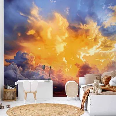 Produktbild von Vlies Fototapete - Beautiful Sunset - Clouds in Warm Shades 400x280 cm Muster b-H-10021-a-a