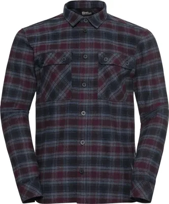 Zdjęcie produktu dla KOSZULA FLANELOWA JACK WOLFSKIN BAJA, rozmiar M, wzór w kratę, kolor ciemnoniebieski; rozmiar L, wzór w kratę, kolor ciemnoniebieski