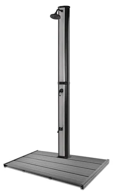 Image de Douche solaire de jardin en PVC 35L avec plateforme - Surya Silver & Dasar