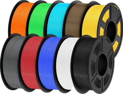 Zdjęcie produktu dla filament do drukarek 3D, średnica 1,75 mm, odpowiedni do większości drukarek FDM, PLA Mix-31 10 rolek