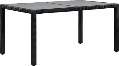Obrázok produktu pre vidaXL 7-dielny záhradný jedálenský set Poly Rattan Black