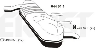 Produktbild von ERNST 044011 Endschalldämpfer für OPEL Vectra C Caravan (Z02) Auspuff