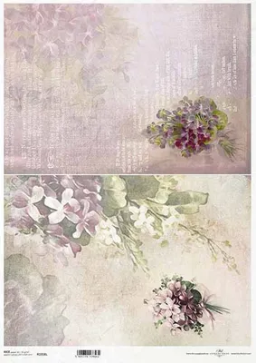 Produktbild von ITD Reispapier Decoupage Bastelpapier A3 Blumen, Veilchen 1018L
