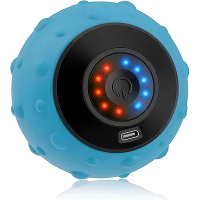 Produktbild von Elektrisch Massageball mit Vibration, 5-Gänge Faszienball für Muskel und Plantar USB Wiederaufladbar Massagegerät Ball, Blau