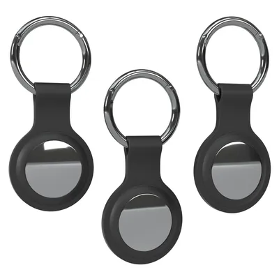 Produktbild von EAZY CASE - Schlüsselanhänger für AirTag Anhänger 3er Pack Hülle Silikon Schwarz AirTags Schutzhülle Air Tracker Schlüsselanhänger mit Schlüsselring Air Tag Anhänger für Kinder, Katze, Hund