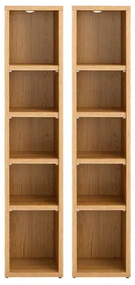 Produktbild von CD DVD Blueray Regal CHART in Wildeiche – Zweiteiliges Medienregal, Aufbewahrung, CD-Ständer mit 10 Fächern für bis zu 160 CDs, 20x187 cm (B x H)