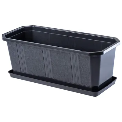 Obrázok produktu pre Kvetináč KADAX "Trani", kvetináč s podšálkou, 40 cm, grafit