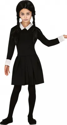 Produktbild von Dark Girl Kinder Kostüm Kleid Schwarz als Verkleidung für Halloween und Karneval Größe: L