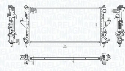 Produktbild von MAGNETI MARELLI 350213198200 Kühler Wasserkühler Motorkühler für FIAT Ducato Kastenwagen (250, 290) Ducato Pritsche / Fahrgestell (250, 290)