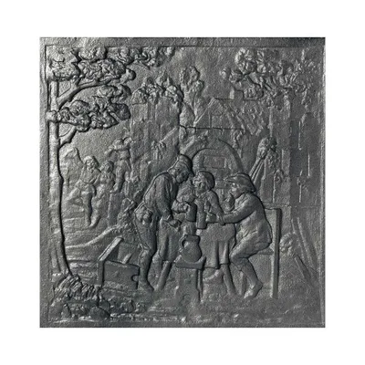 Produktbild von Kaminplatte aus Gusseisen mit Dekoration TAVERN CM. 60 × 60 H SP. 1 cm DS