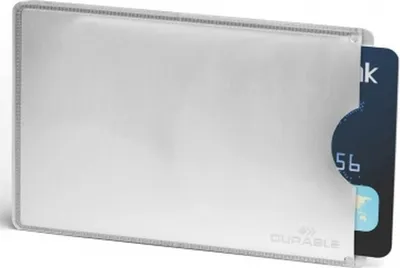 Produktbild von Kreditkartenhülle RFID Secure 54x86mm metallic silber Packung mit 10 Stück
