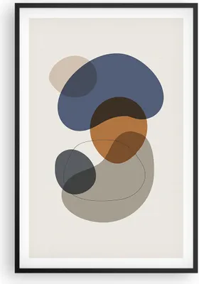 Produktbild von Gerahmtes Poster - Schwarzer Rahmen - Boho Flecken abstrakt - 61x91,5 cm - Wand Bild - Wanddeko - Wandbilder - Kunstposter - Wandposter - Bilderrahmen - Bilder - Kunstdruck - P2BPA61x91-4749