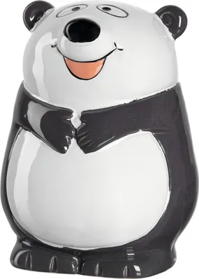 Produktbild von LEONARDO HOME Bambini Panda Spardose, Keramik Sparschwein mit Schlüssel, Geschenk für Kinder Jungen Mädchen, 12,2 cm, schwarz weiß bunt, 039197