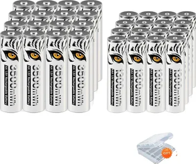 Immagine prodotto di Batteria ricaricabile agli ioni di litio, prestazioni di lunga durata, compatibilità versatile, 16AA 16AAA