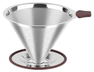 Edelstahl-Kaffeefilter, wiederverwendbar, 1 Stück, für manuelle Zubereitung