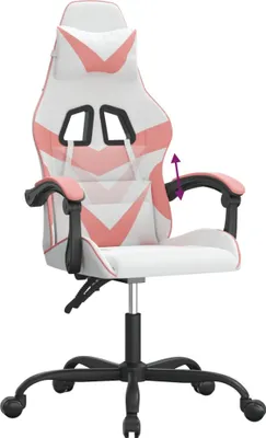 Produktbild von vidaXL Gaming-Stuhl Weiß und Rosa Kunstleder