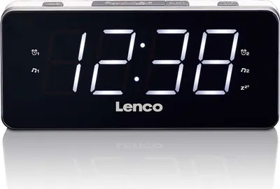 Produktbild von Lenco CR-18 White - FM-Radiowecker mit großem 1,8" Display - weiße LED´s - 2 Weckzeiten - Schlummerfunktion - Dimmfunktion - Weiß