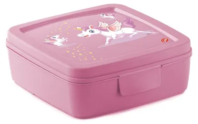 Immagine prodotto di Snips Porta Sandwich Unicorno Rosa | Contenitore Per Alimenti Bambini | 0,5 L | 14,5x14,5x5,5 Cm | 0% BPA | Italy