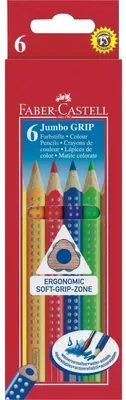 Produktbild von Faber-Castell Farbstifte Jumbo Grip 6er Kartonetui, 6 Stück(e)