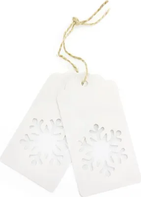 Produktbild von Oblique Unique 20 Geschenkanhänger Weihnachtsbaum Deko Anhänger - weiß Schneeflocke