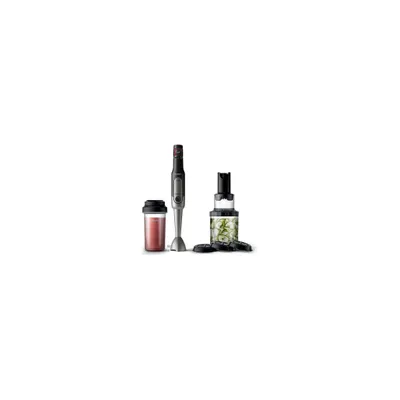 Produktbild von Philips Viva Collection Vertikalmixer HR2656/90, 800 W, variable Geschwindigkeit, ProMix, Spiralschneider, Behälter für unterwegs, Schwarz/Edelstahl