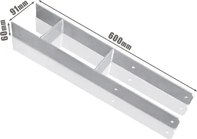 Obrázok produktu pre Jopassy 4x H-kotva pre stĺpik 600MM Kotva pre stĺpik prístrešku Pozinkovaná žiarom Odolná 91MM
