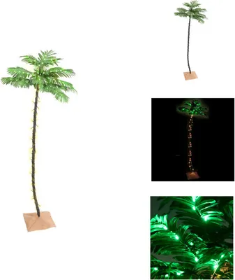 Immagine prodotto di vidaXL Palma artificiale con 136 LED bianco caldo 220 cm - Alberi di Natale