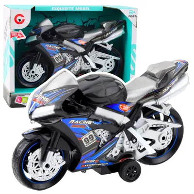 Produktbild von Lean Toys Racing Motorrad Racer Antrieb Lichter Sounds Schwarz Und Blau