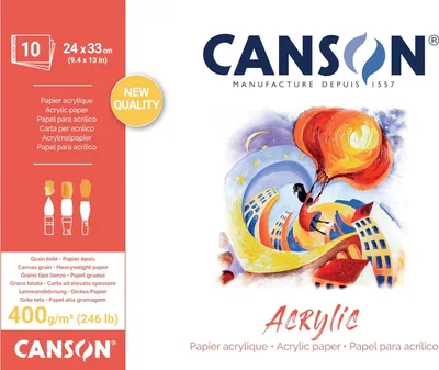 Produktbild von CANSON Zeichenpapierblock "Acrylic" 240 x 330 mm 400 g/qm 10 Blatt