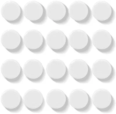 Image de Lot de 20 aimants puissants blancs pour tableau magnétique