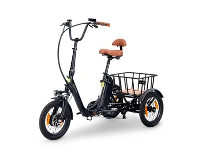 Produktbild von SachsenRAD E-Lastenrad T6S Comfort Air mit tiefem Einstieg, Elektro Dreirad Faltbar, E-Bike Lastenfahrrad klappbar, mit Shimano 7-Gang-Kettenschaltung
