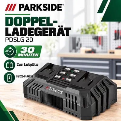 Zdjęcie produktu dla PARKSIDE 30-minutowa podwójna ładowarka PDSLG 20
