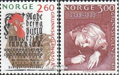 Produktbild von Briefmarken Norwegen 1989 Mi 1021-1022 (kompl.Ausg.) postfrisch Grundschulwesen