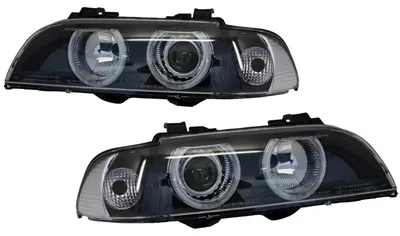 Obrázok produktu pre Angel Eyes svetlomety pre BMW radu 5 E39 96-03 Facelift Black Chrome Edition.